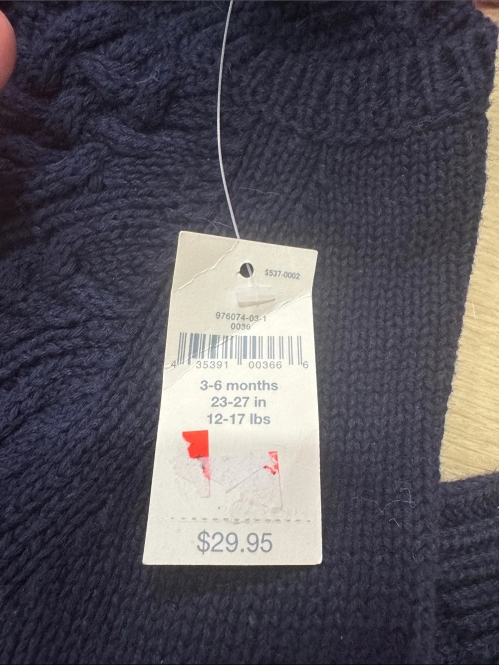 Baby GAP Navy Cable Knit Button Front Sweater